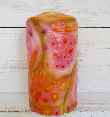 Groovy pillar candle