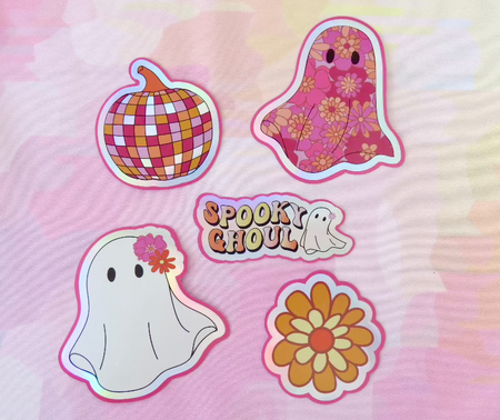 Hippie halloween stickers