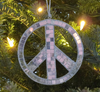 Disco peace sign ornament