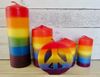 Rainbow pillar candle