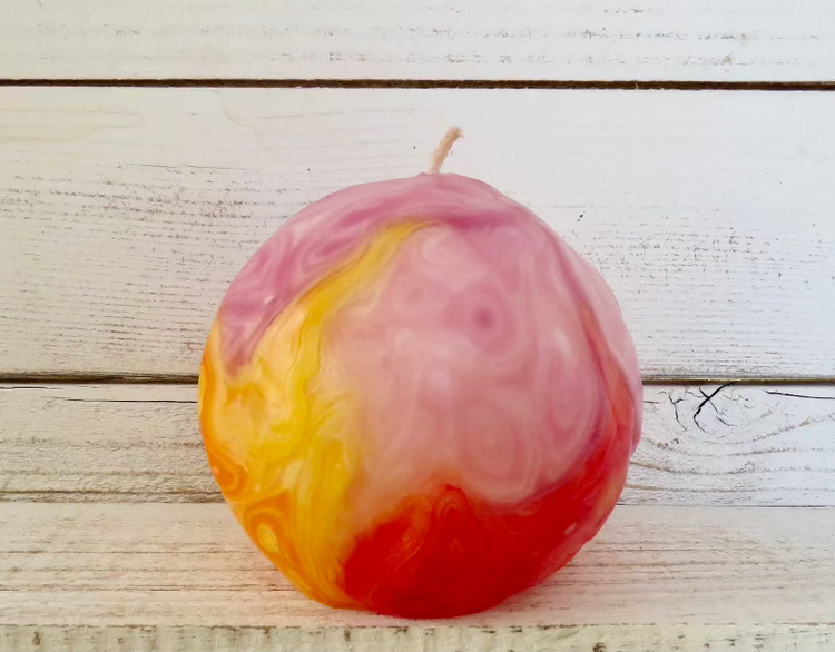 Groovy ball candle