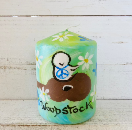 Woodstock hippie candle