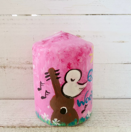 Woodstock hippie candle