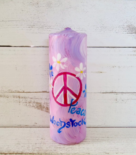 Woodstock hippie candle