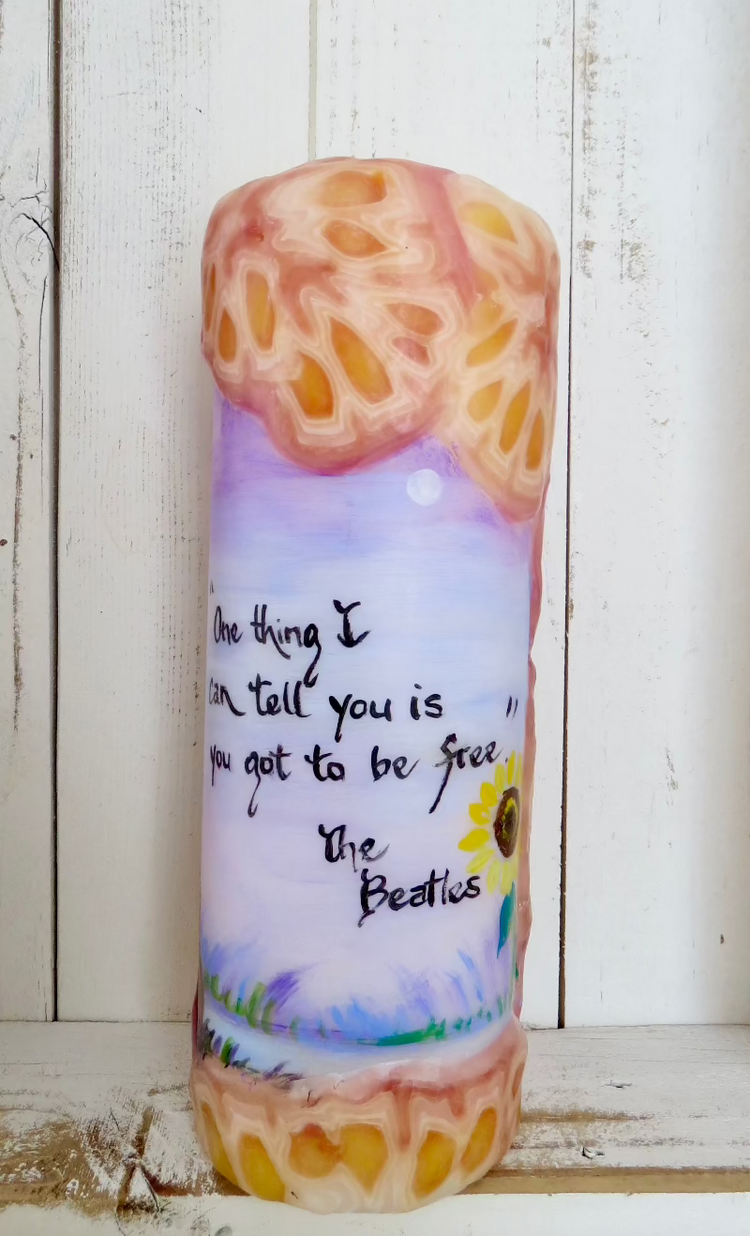 The Beatles lyric candle