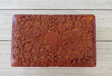 Carved wooden box