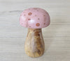 Pink wooden mushrooms
