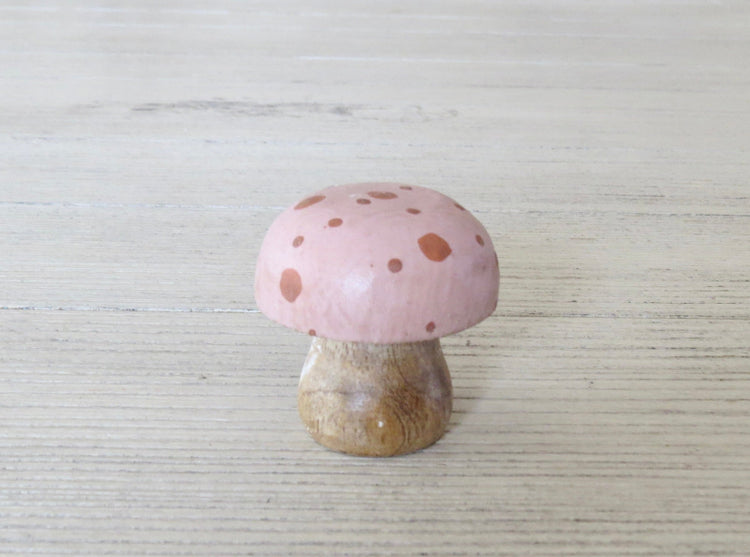 Pink wooden mushrooms