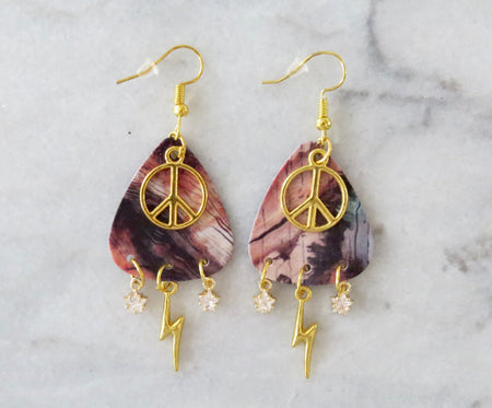 Guitar pick earrings