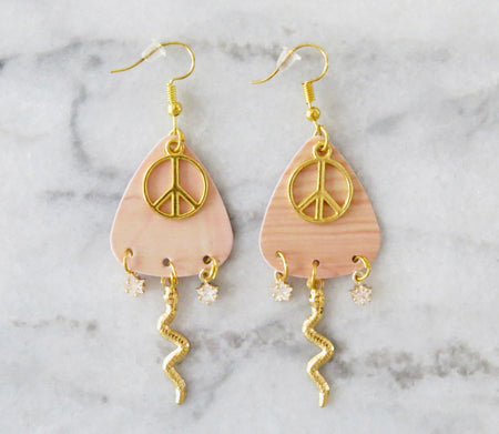 Guitar pick earrings