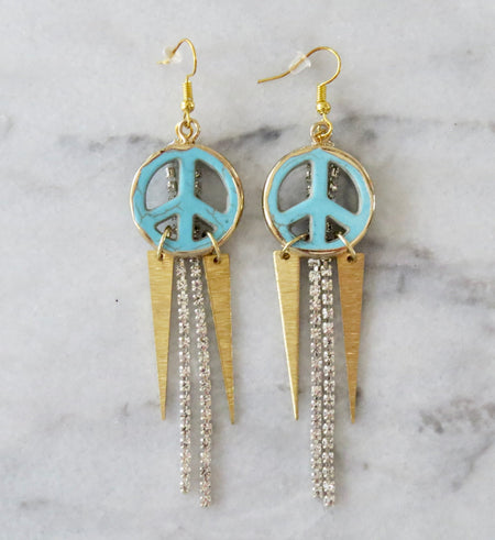 Rockstar peace sign earrings