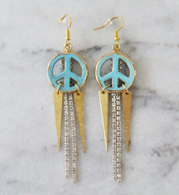 Rockstar peace sign earrings