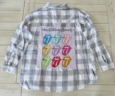UP-CYCLED Rolling Stones flannel