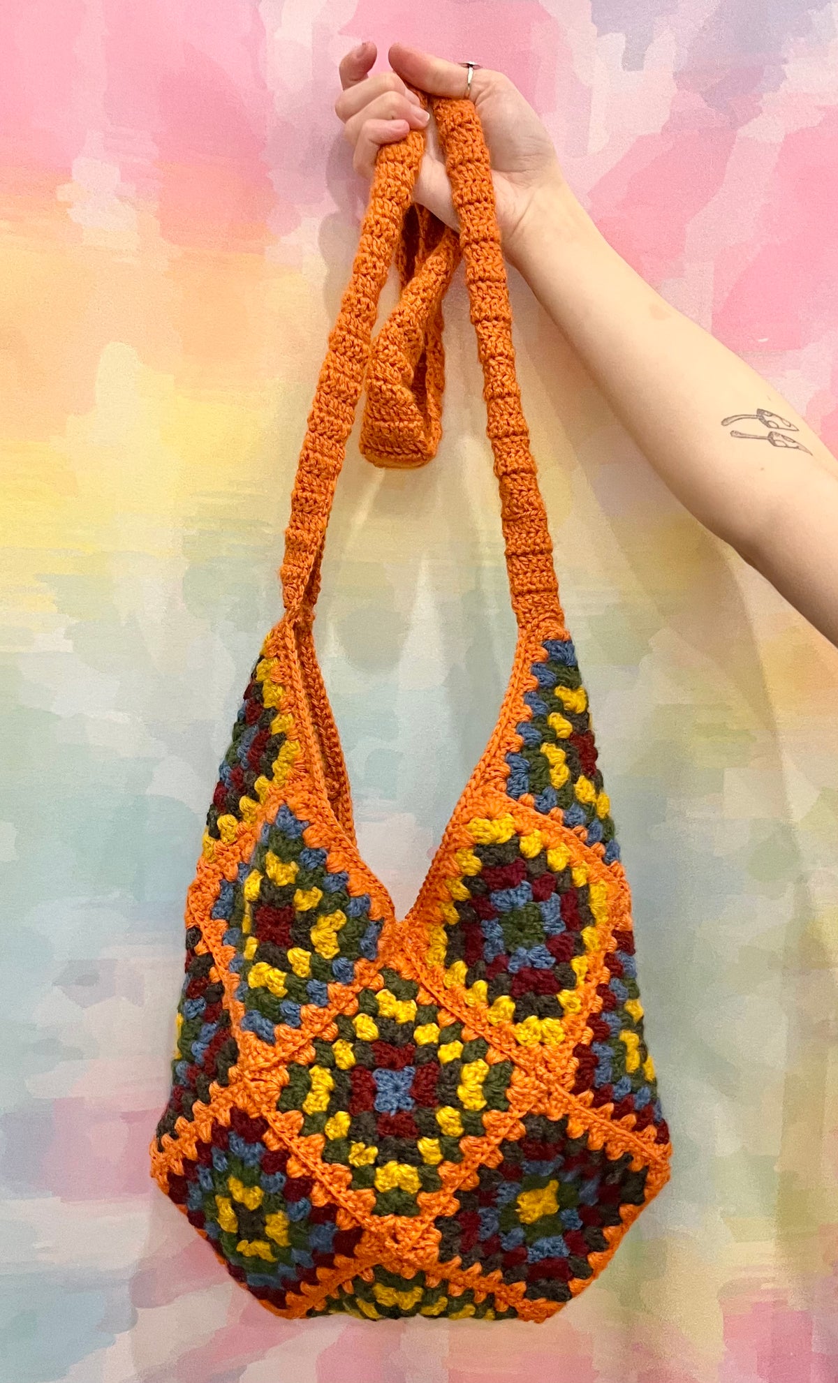 orange crochet bag – The Flower Child