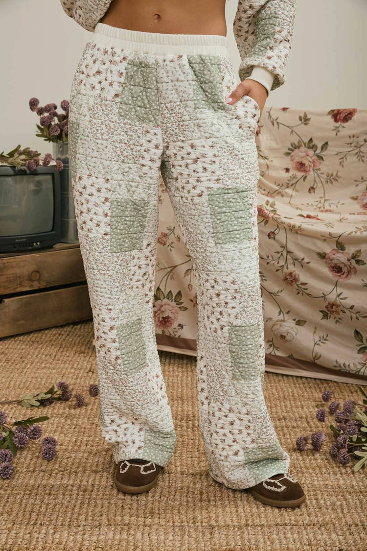 Floral patchwork lounge pants