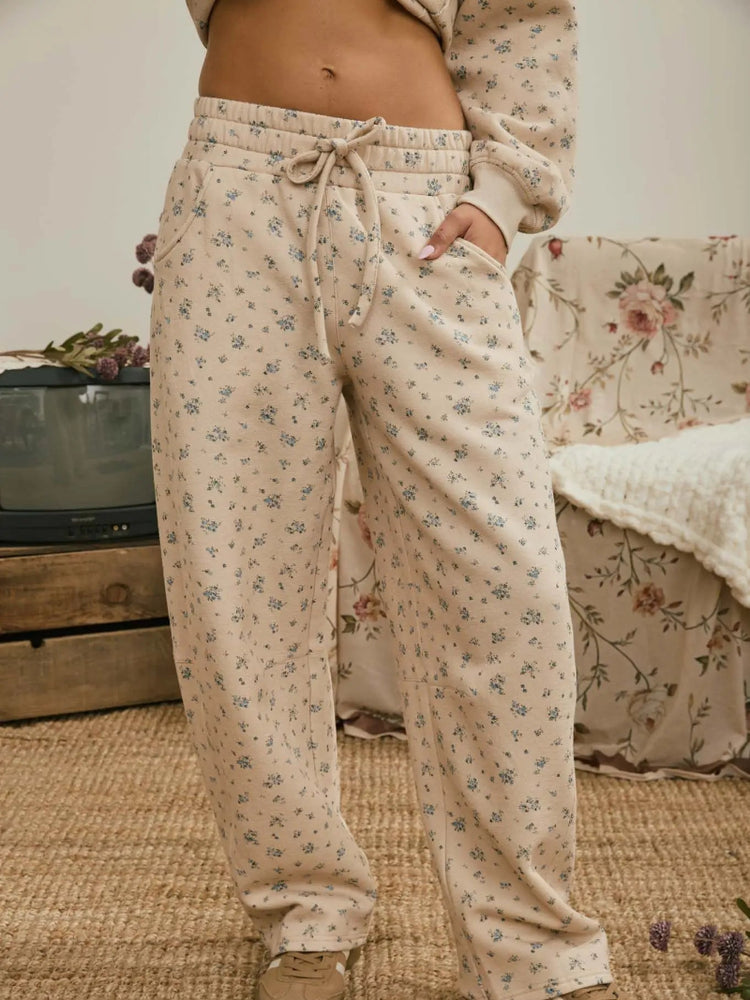 Floral sweat pants
