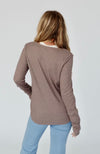 Waffle knit long sleeve top