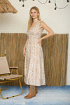 Floral smocked midi dress