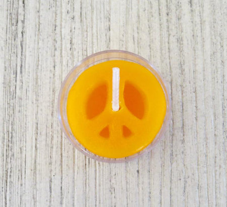 Yellow peace sign candle