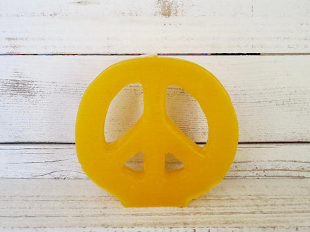 Yellow peace sign candle