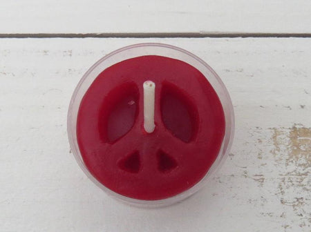 Red peace sign candle