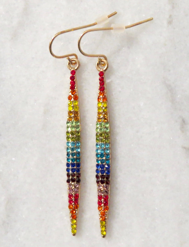 rainbow diamond earrings