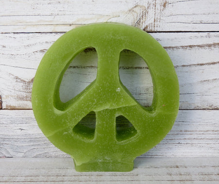 Green peace sign candle