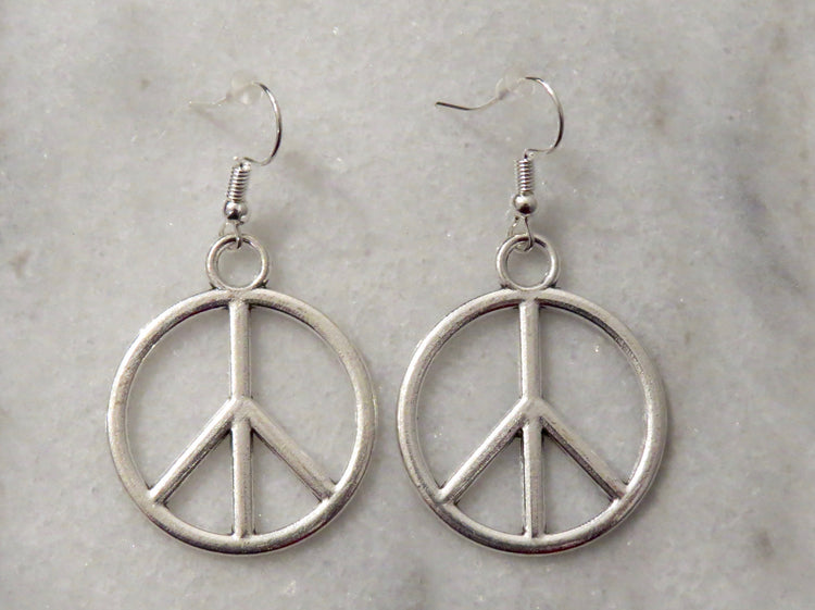peace sign earrings