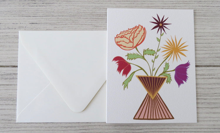 white floral card