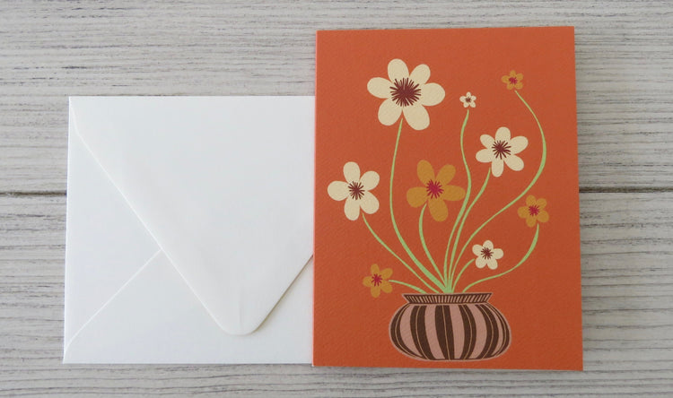 orange floral card