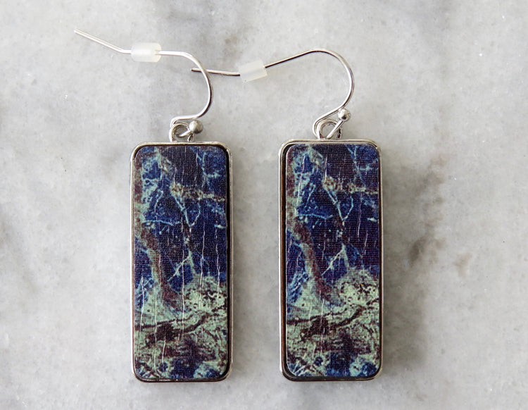 lapis wood earrings