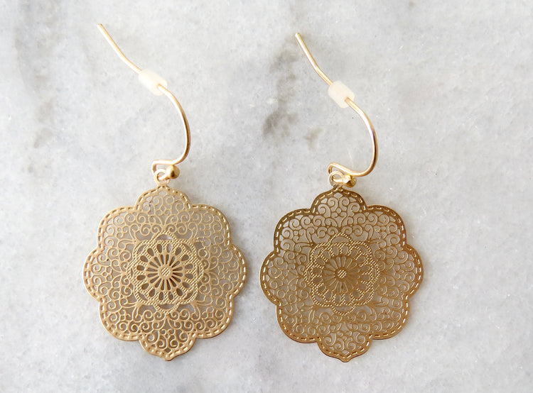 filigree floral earrings