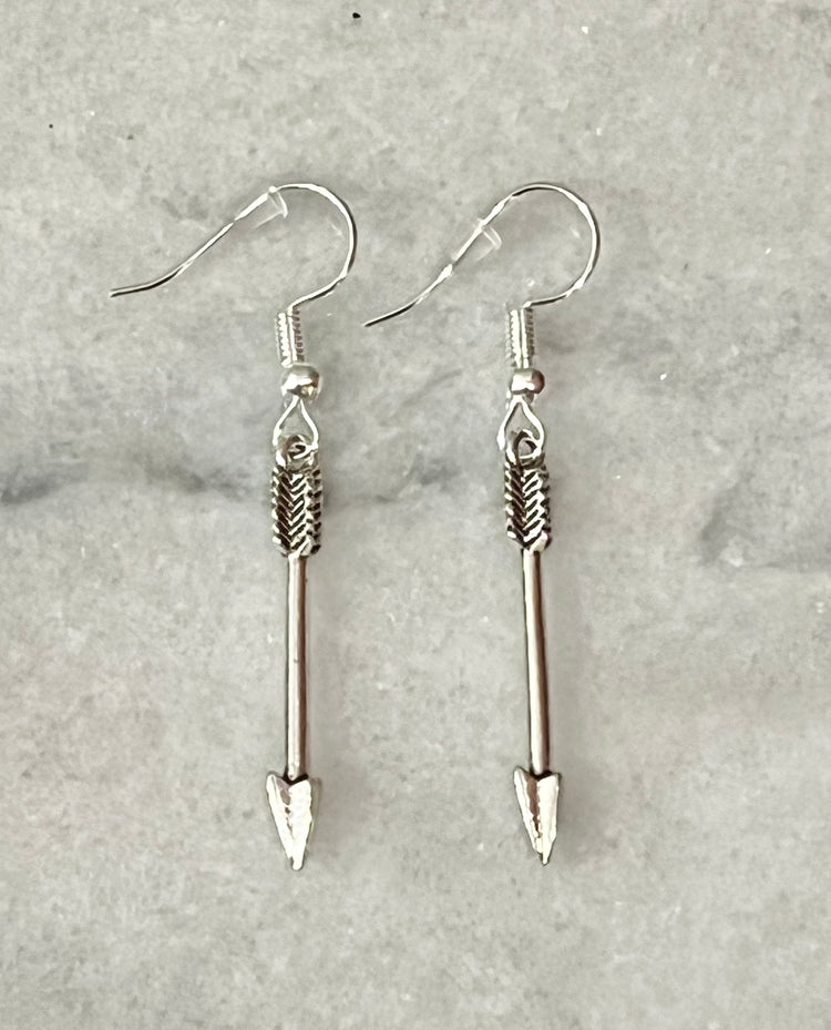 silver arrow earrings