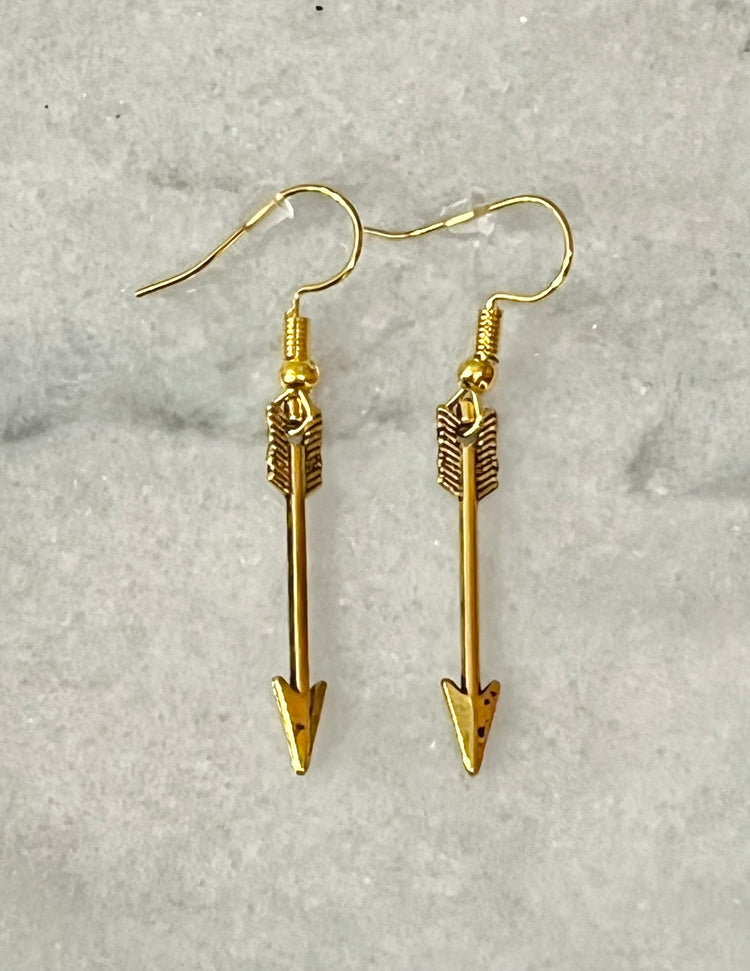 gold arrow earrings