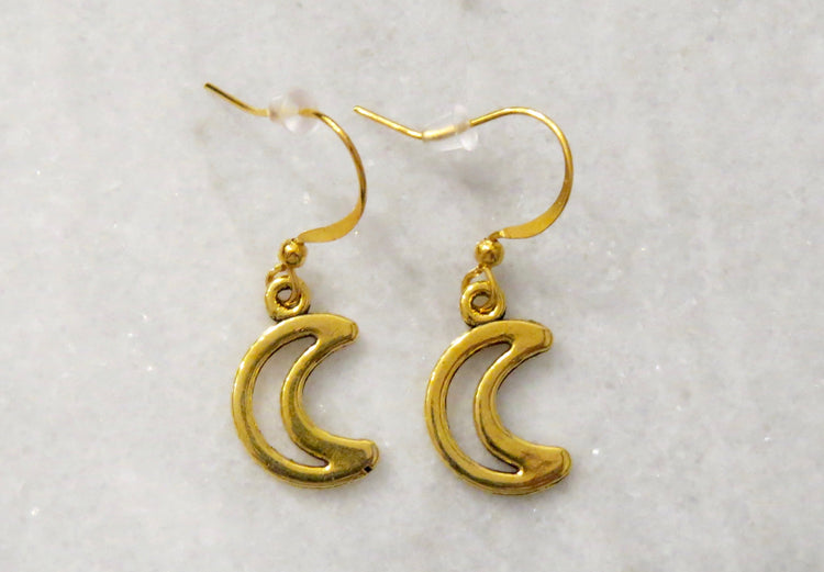 gold moon earrings